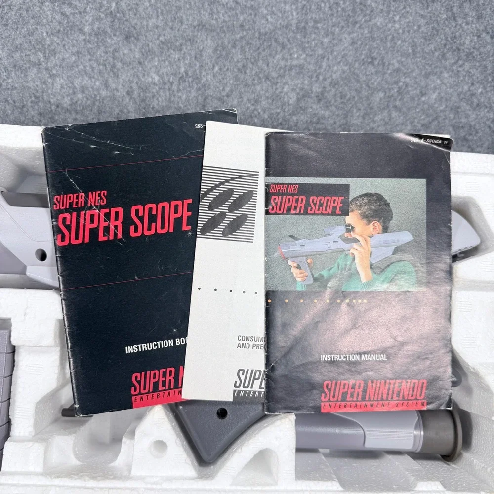 Nintendo Super Scope 6 SNES Light Gun Accessory with Game Cartridge CIB Boxed